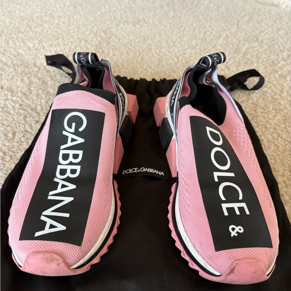 Dolce & Gabbana Pink Slip-On Sneakers